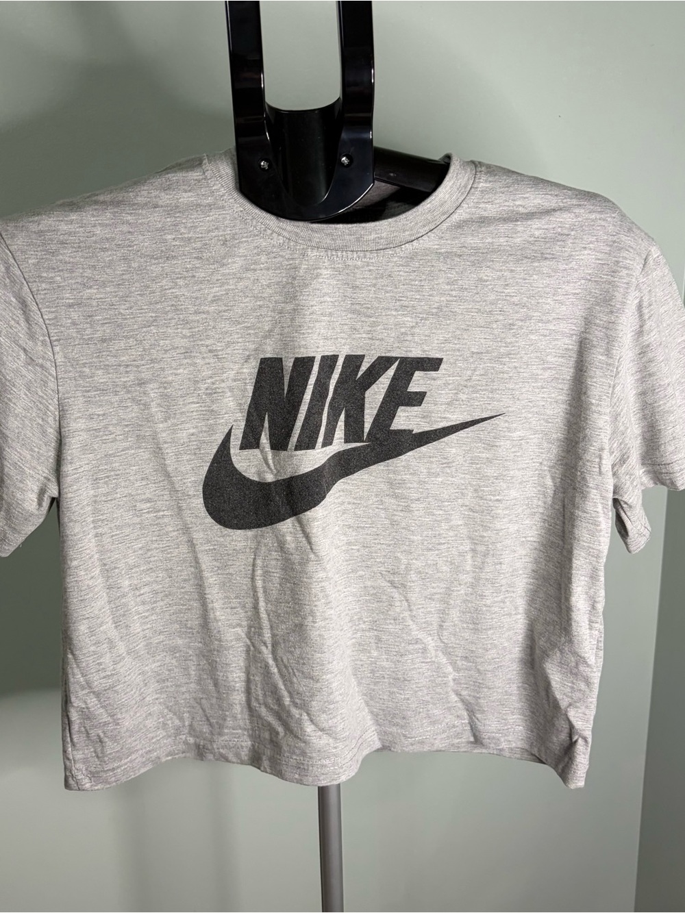 Nike Light Gray Cropped Logo Tee